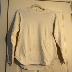 Uniqlo Cream Ribbed Knit Top